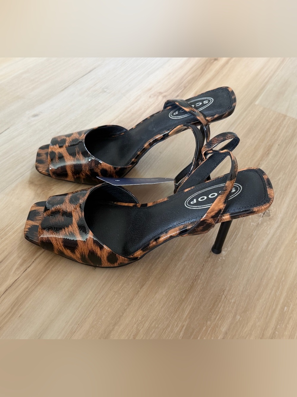 Leopard Print Slingback Heels - Brown/Black